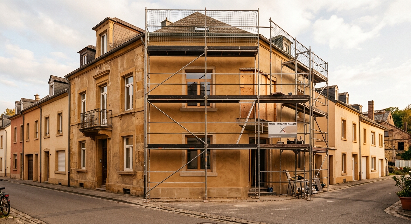 Chantier Façades Mangen à Differdange