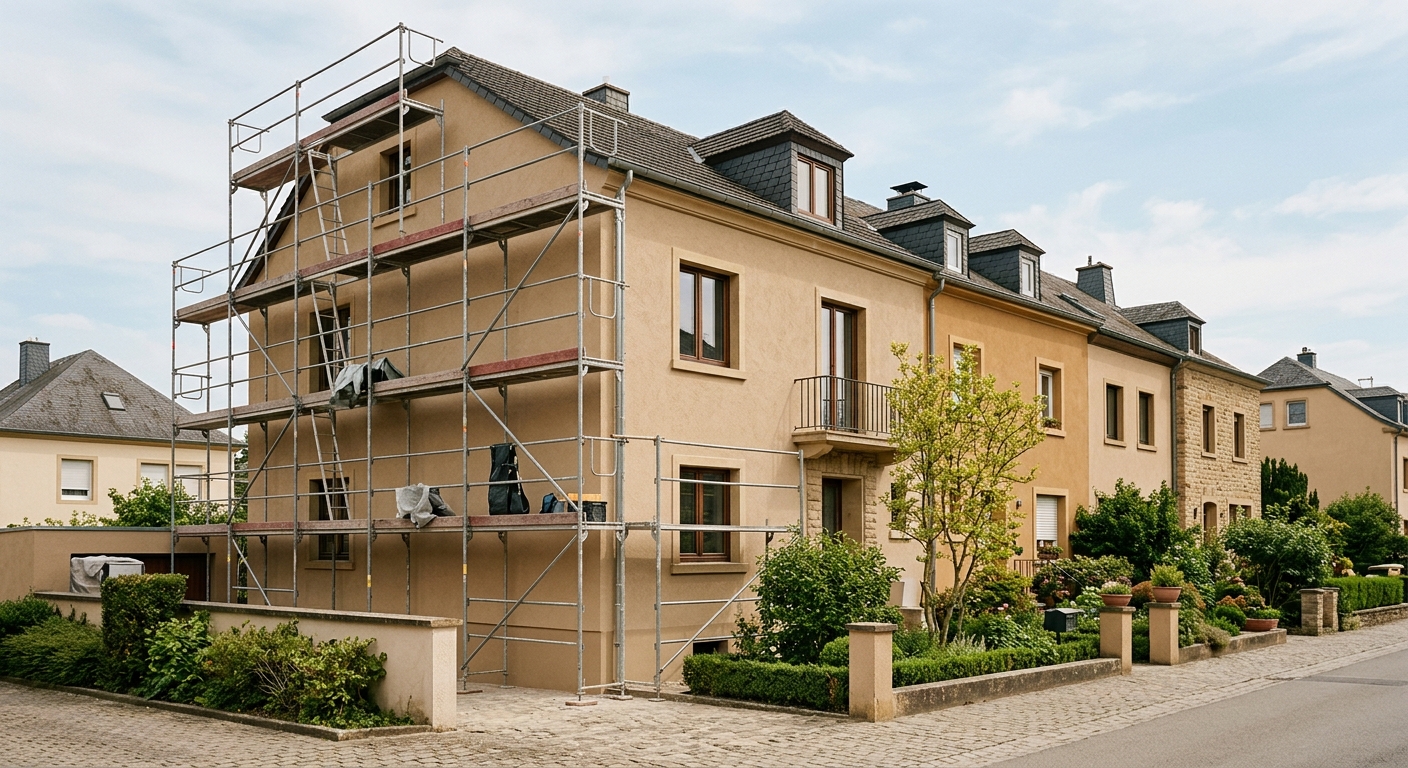 Chantier de façade à Esch-sur-Alzette